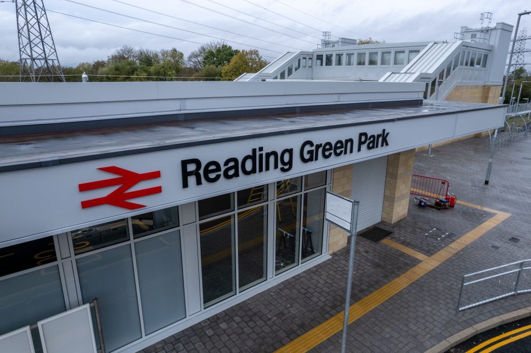 The front of the new improved reading park station
